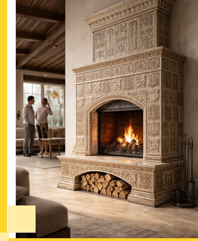 Купить изразцовый камин в Комсомольске-на-Амуре от 255100 р. | ЭриданКмс