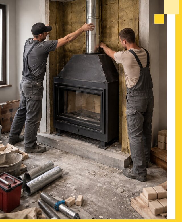 Изготовление и монтаж закрытых каминов в Комсомольске-на-Амуре под ключ