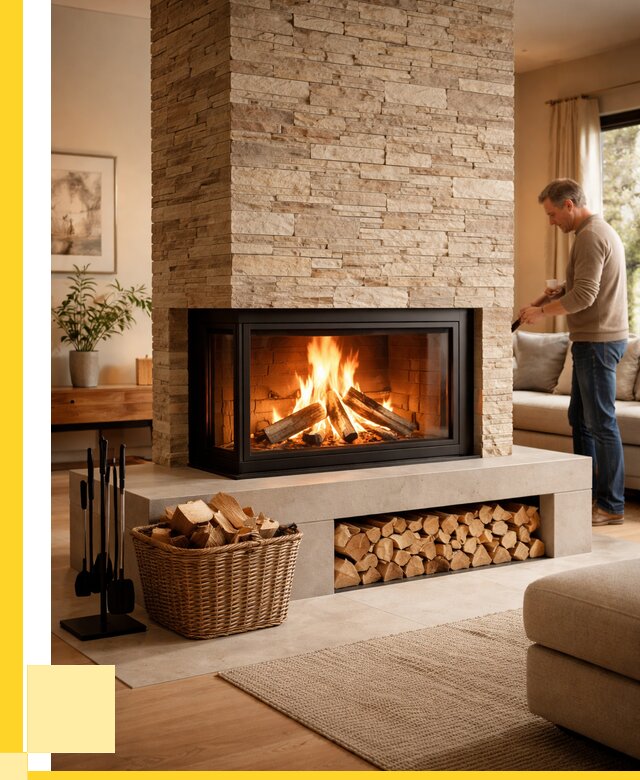 Дровяной камин под ключ в Комсомольске-на-Амуре от 204080 р. | ЭриданКмс