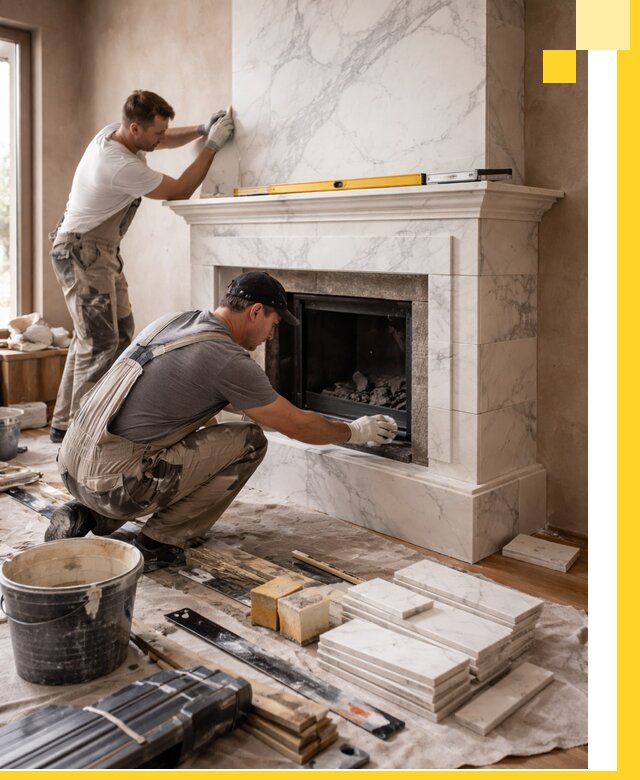 Отделка каминов в Комсомольске-на-Амуре качественные облицовочные работы