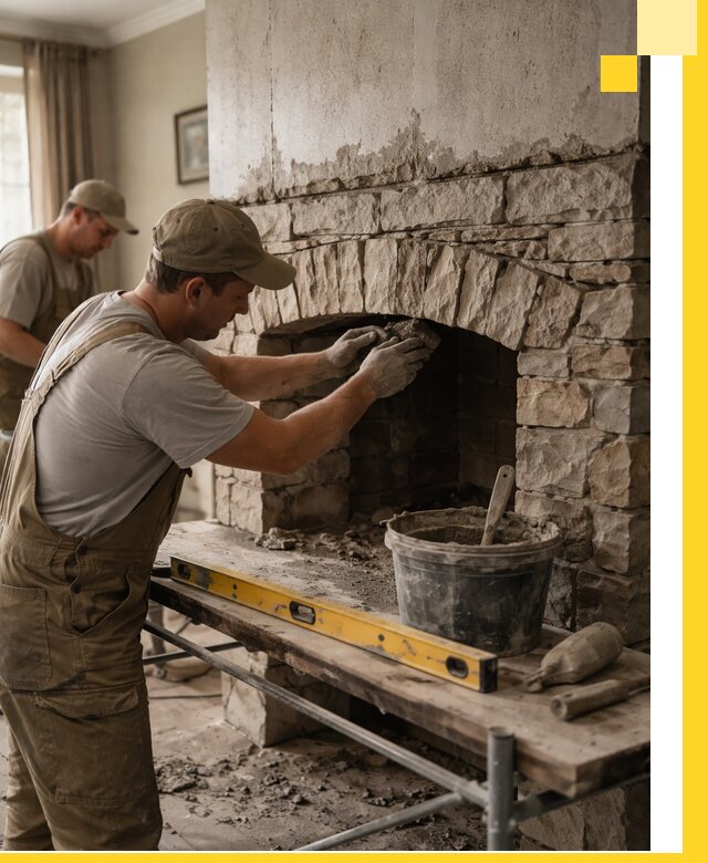 Изготовление каминов под ключ в Комсомольске-на-Амуре, монтаж и отделка