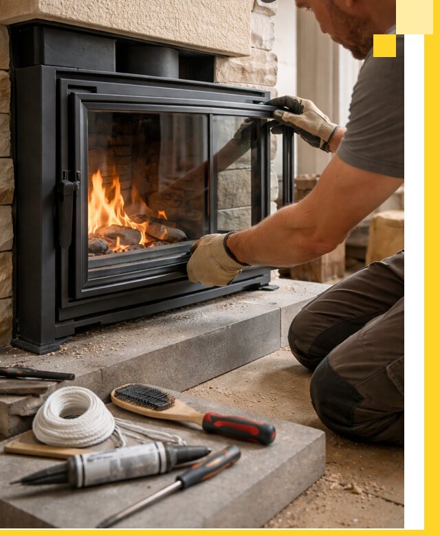 Производство, монтаж и доставка каминов со стеклом в Комсомольске-на-Амуре