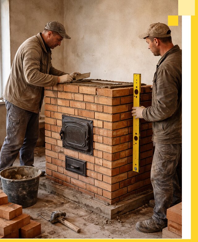 Отопительные печи под ключ в Комсомольске-на-Амуре, установка и сборка