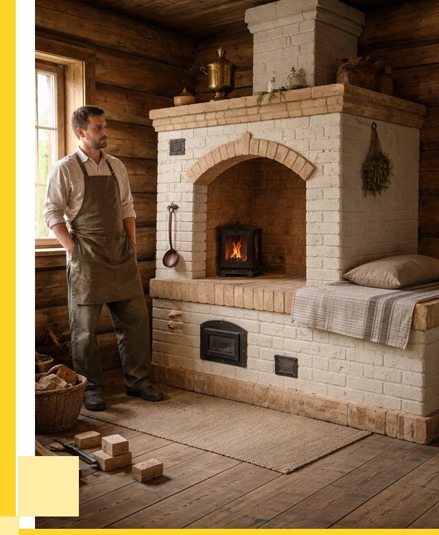 Русские печи с лежанкой под ключ в Комсомольске-на-Амуре от 153060 р. ЭриданКмс