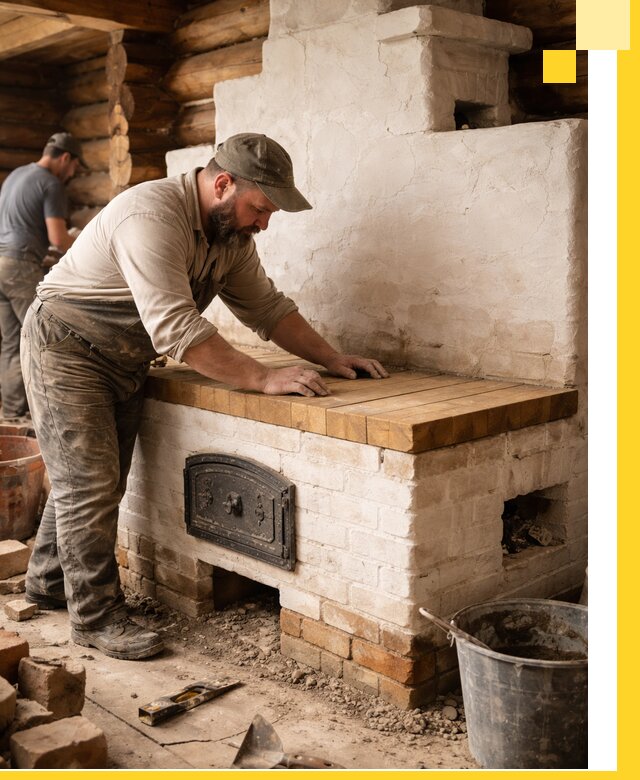 Проектирование и установка русской печи с лежанкой в Комсомольске-на-Амуре