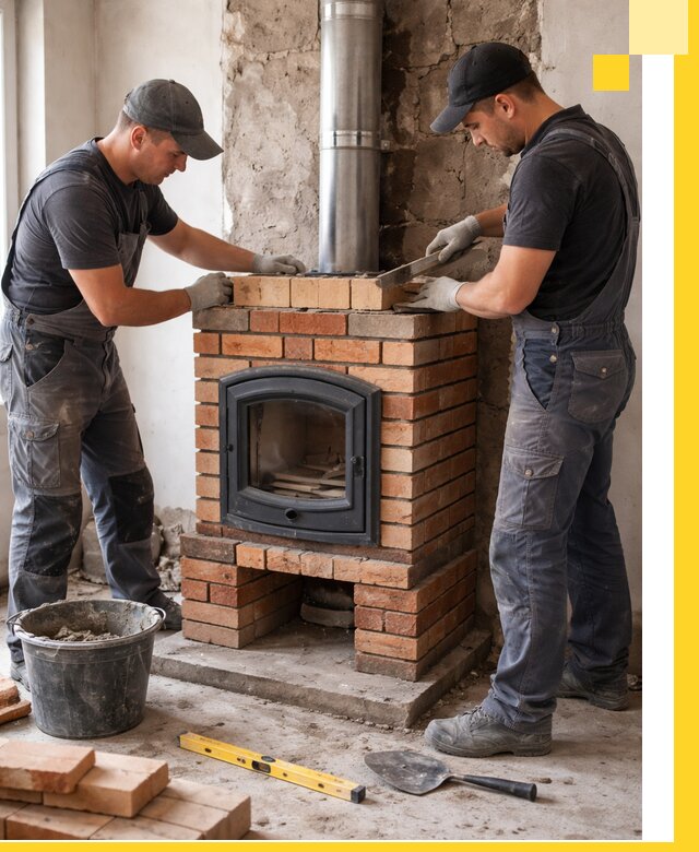 Монтаж печи камина под ключ в Комсомольске-на-Амуре с гарантией и пусконаладкой