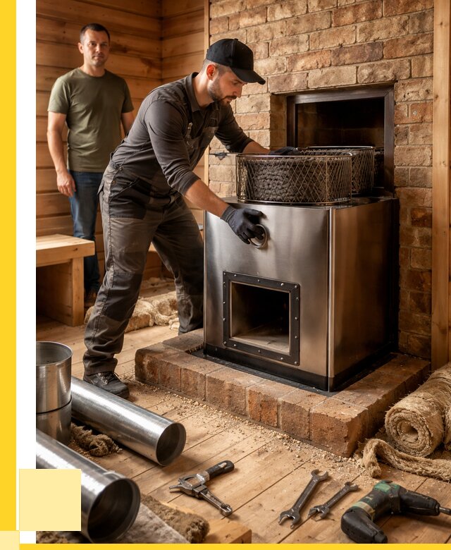 Монтаж банных печей под ключ в Комсомольске-на-Амуре от 18367 р., ЭриданКмс