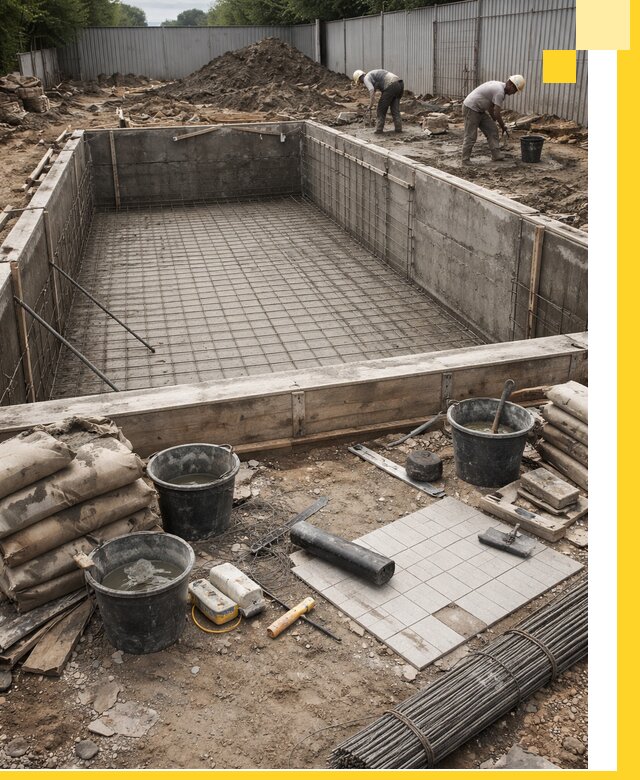 Строительство бассейнов под ключ в Комсомольске-на-Амуре, дизайн и монтаж