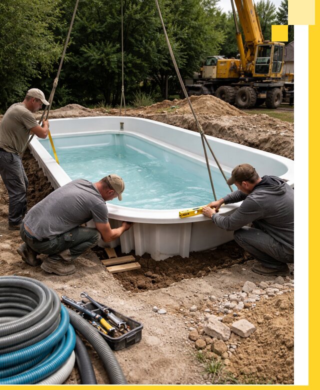 Установка и монтаж композитных бассейнов под ключ в Комсомольске-на-Амуре