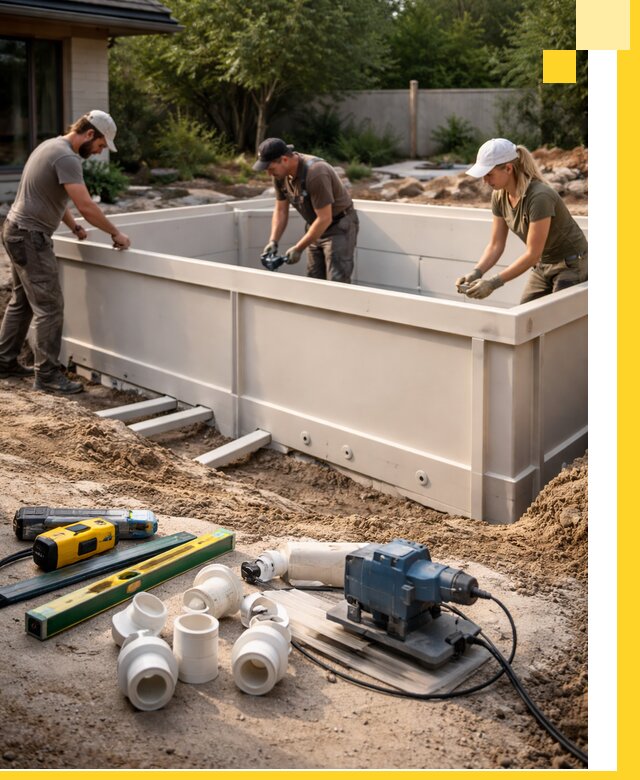 Установка полипропиленовых бассейнов под ключ в Комсомольске-на-Амуре