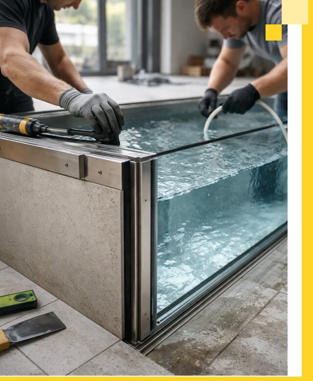 Проектирование и монтаж стеклянных бассейнов в Комсомольске-на-Амуре