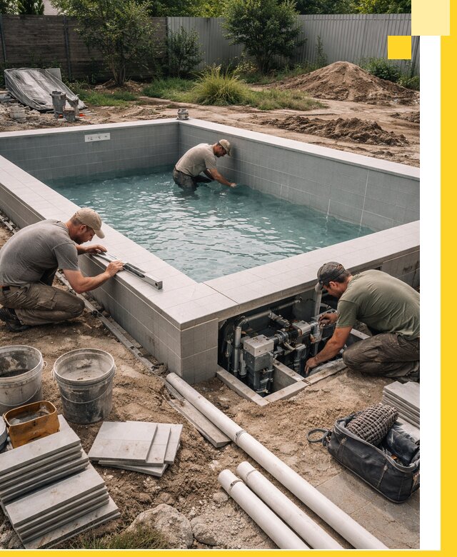 Строительство и монтаж бассейнов для дачи под ключ в Комсомольске-на-Амуре