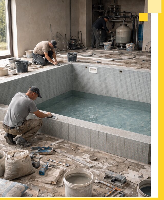 Строительство и монтаж бассейнов в помещении в Комсомольске-на-Амуре