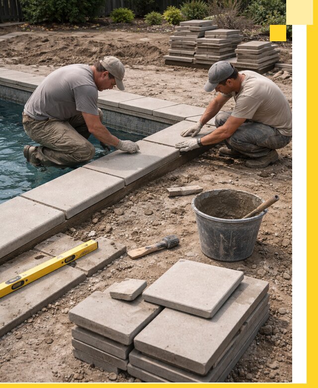 Установка и изготовление копингового камня для бассейнов в Комсомольске-на-Амуре
