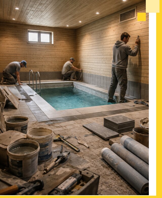 Строительство бани с бассейном и сауной под ключ в Комсомольске-на-Амуре