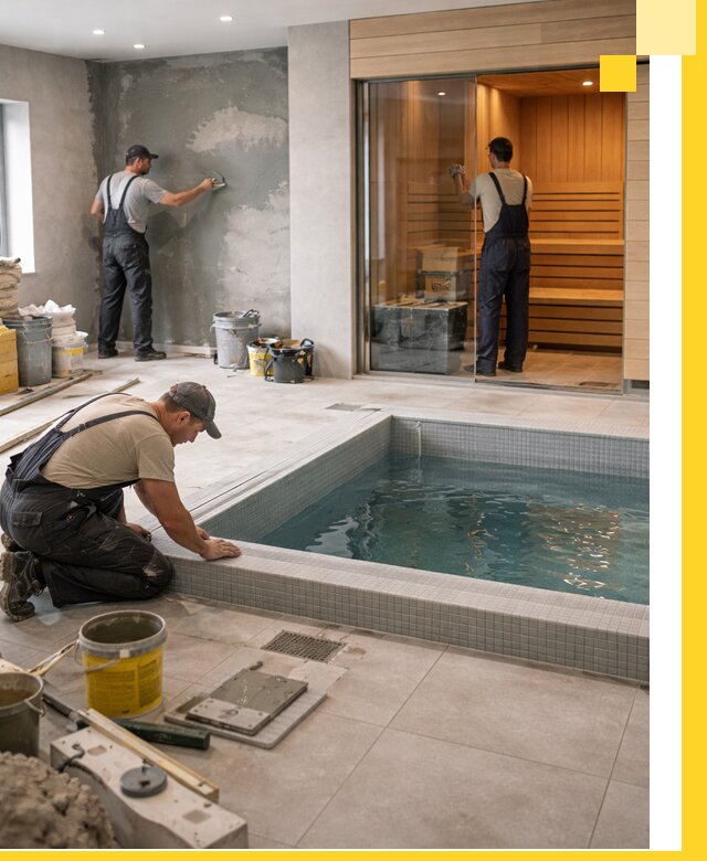 Проектирование и строительство сауны с бассейном в Комсомольске-на-Амуре