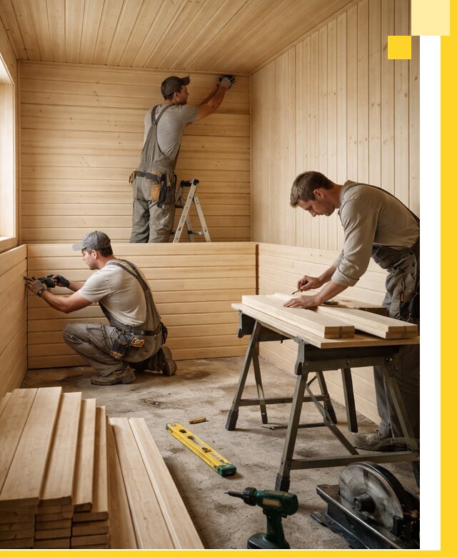 Обшивка саун в Комсомольске-на-Амуре из натуральной древесины под ключ