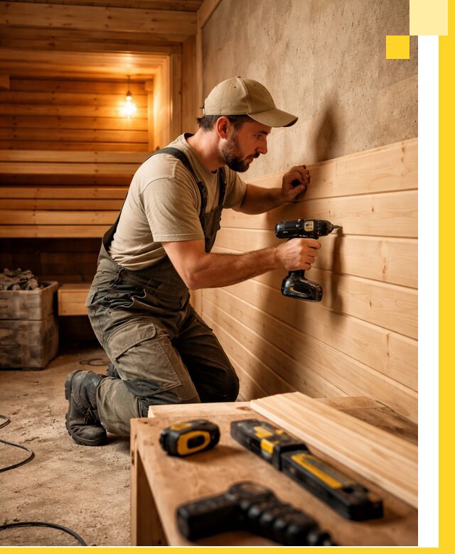 Профессиональная внутренняя отделка бани в Комсомольске-на-Амуре под ключ