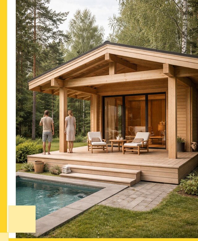 Бани с террасой под ключ в Комсомольске-на-Амуре от 612240 р. | ЭриданКмс