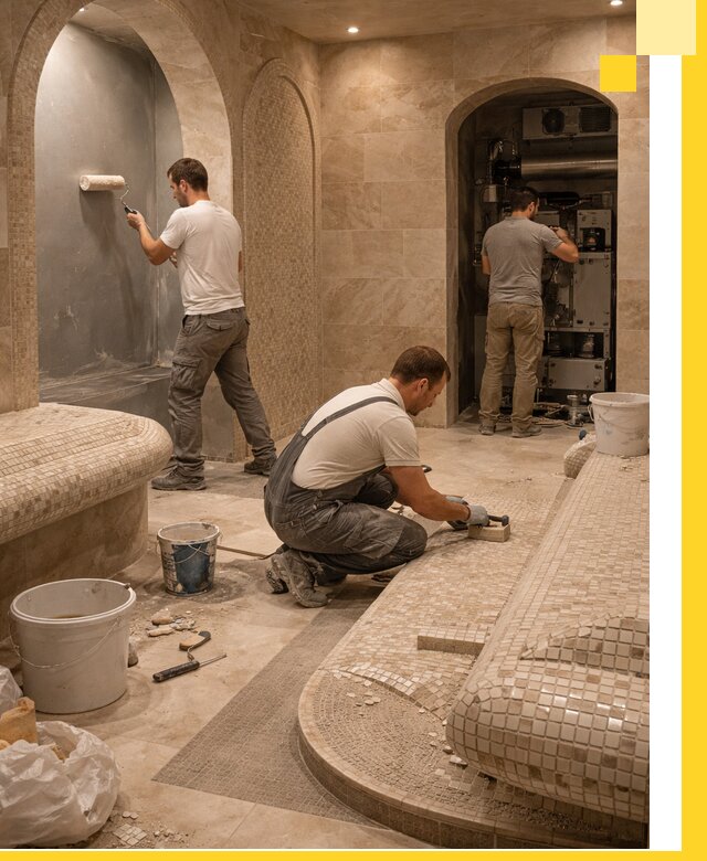 Строительство бани с хамамом и бассейном под ключ в Комсомольске-на-Амуре