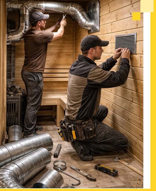 Проектирование и монтаж вентиляции бани в Комсомольске-на-Амуре под ключ