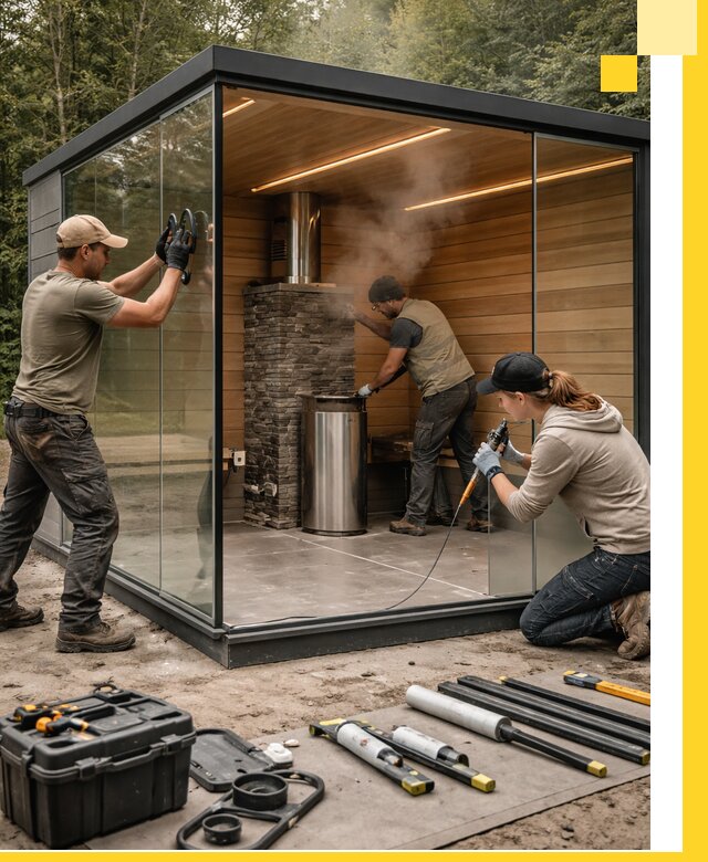 Проектирование и строительство стеклянных бань в Комсомольске-на-Амуре