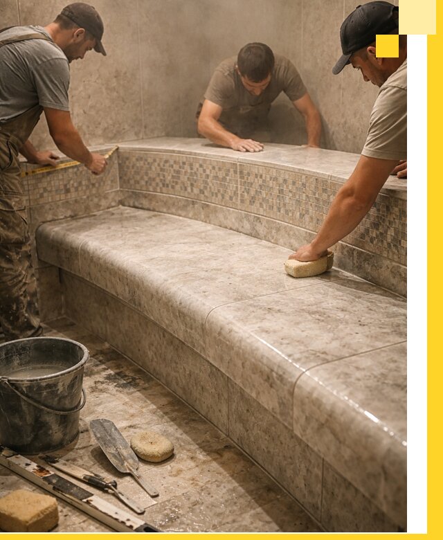 Изготовление и установка сидений для хамама в Комсомольске-на-Амуре